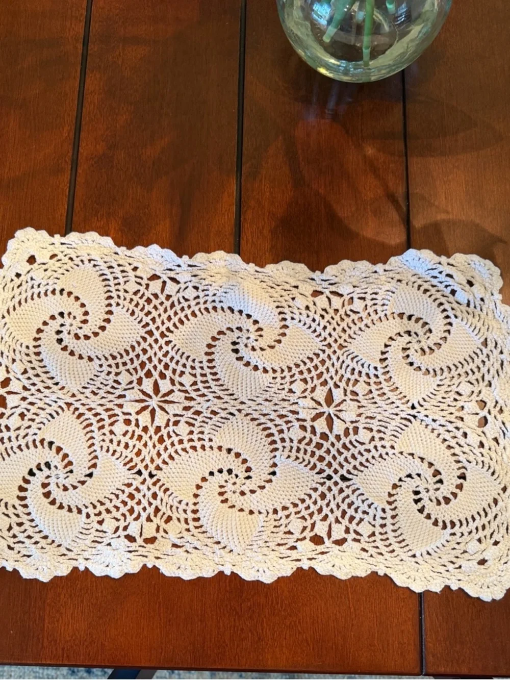 Handmade White Crochet Placemats for Twelve